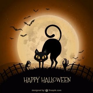 Halloween Hintergrund mit schwarzer Katze freepikcom